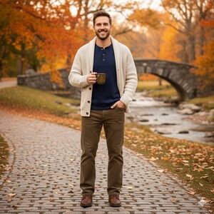 Eddie Bauer Mens Corduroy Pants Brown Straight Fit Size 36x30 100% Cotton Casual